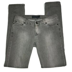 Zara Basic Womens Stretch Mid Rise Skinny Denim Jeans Size 4 Gray Wash Inseam 31